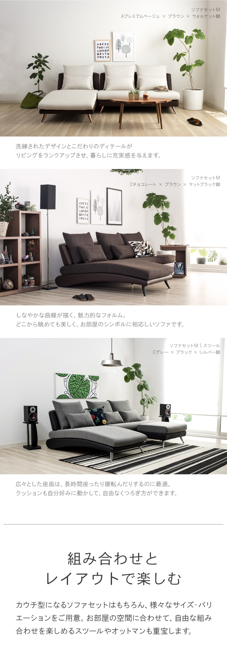 組み合わせとレイアウト